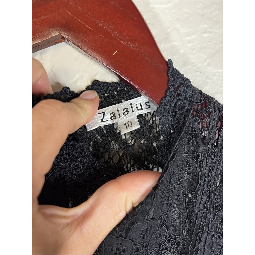 Zalalus Women's Black Lace Cocktail Dress‎ Short Sleeve, Size 10 - Picture 2 of 5